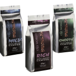 Coffee pouches made of NatureFlex and Mater-Bi