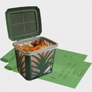 BioBag Startpakke-MaxAir ventilert avfallsbøtte og matavfallsposer 10L-komposterbar og biologisk nedbrytbar-kategori