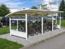 Sykkelparkering- Sykkelskur - Ymer glass - foran